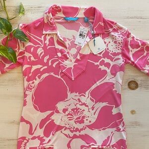 Tori Richard Floral V-Neck Midi Dress